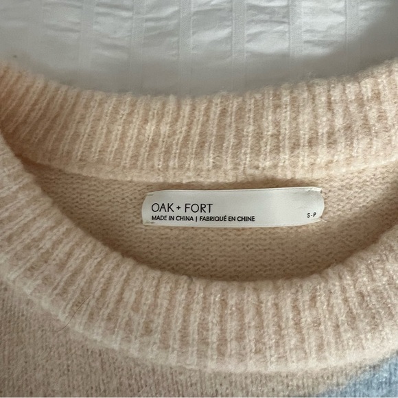 Oak + Fort CROPPED BOXY PATTERNED INTARSIA SWEATER - Picture 4 of 9